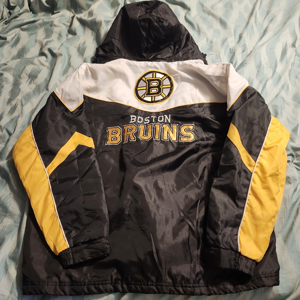 NHL Boston Bruins Hockey G-lll Carl Banks Jacket With‎ hood Men's Size XL